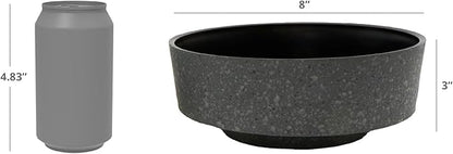 The HC Companies 8 Inch Round Plastic Succulent Capri Bowl 8"x8"x3" in Faux Concrete Color