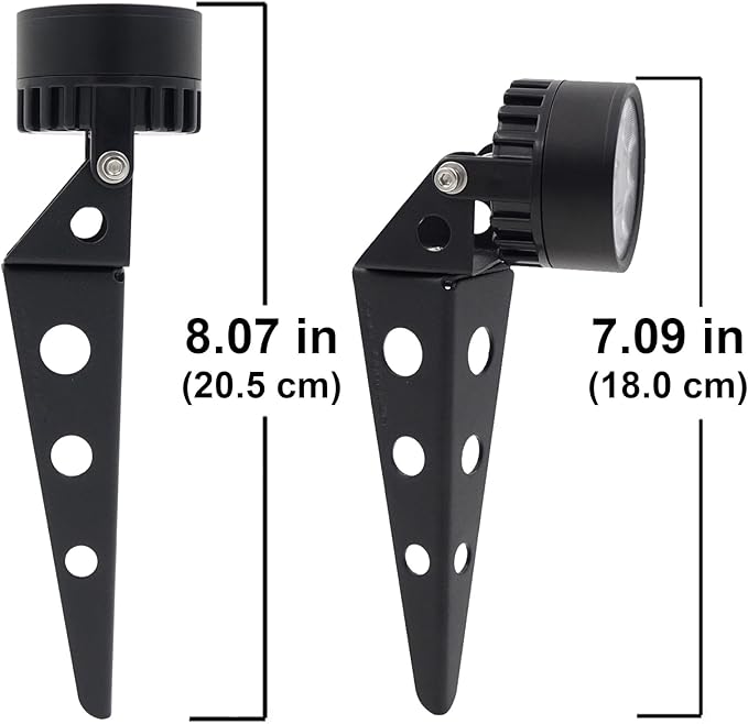 Solar Outdoor Spotlight Legacy 50X 4PK, Garden Landscape Yard Pathway Light, IP65 Waterproof, Warm White LED, Black Finish