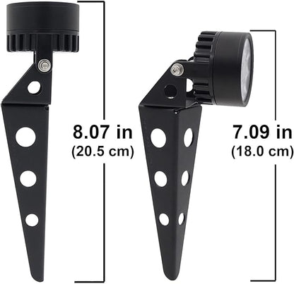 Solar Outdoor Spotlight Legacy 50X 4PK, Garden Landscape Yard Pathway Light, IP65 Waterproof, Warm White LED, Black Finish