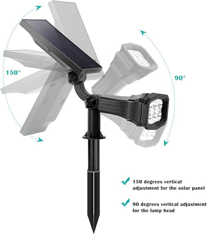URPOWER Solar Lights Outdoor, Adjustable Solar Spot Lights Outdoor Spotlight 2-in-1 Waterproof Solar Landscape Lights Wall Light, Dusk-to-Dawn Solar Powered Lights for Yard, Garden (Warm White 2 Pack)