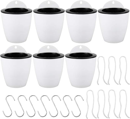 Homend 7 Pack Self Watering Hanging Planters, L Size, Suitable for Indoor or Outdoor Use, Durable and Great for Gifting