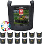 JERIA 12-Pack 2 Gallon Grow Bags, 300G Thickened Nonwoven Garden Pots,Heavy Duty Fabric Pots with Reinforced Handles