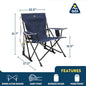 Outdoor Rocking Chairs, Grey Alloy Steel, 250 lb Capacity, Foldable
