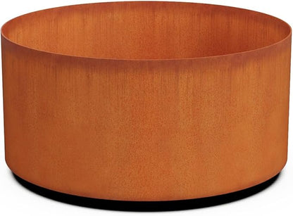 PLANTERCRAFT Corten Steel Metal Planter Box, Round Sizes, Modern Garden Steel planters for Commercial and Residential Outdoor Use.