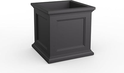 Mayne Fairfield 24-Inch Self Watering Square Planter Box, Weather-Resistant and Durable, Ideal for Indoor and Outdoor Use, Perfect for Patio, Porch, or Entryway