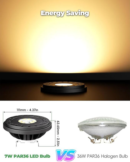 RGB PAR36 LED Light Bulb Color Changing, Warm White+15 Colors Choices on Remote Control, 12V Low Voltage Spotlight for Outdoor Landscape Lighting, Garden,Yard,Flagpole Lighting