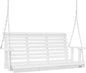 VEVOR Wooden Porch Swing 4.5 ft, Patio Bench Swing for Courtyard & Garden, Upgraded 880 lbs Strong Load Capacity, Heavy Duty Swing Chair Bench with Hanging Chains for Outdoors, White