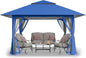 CROWN SHADES 13x13 Pop Up Gazebo, Canopy Tent, Gazebos on Clearance - Outdoor Gazebo for Backyard & Patio Furniture - Carpa Pop Up Tent with Wheeled STO-N-Go Cover Bag (Blue)