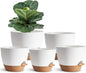 Indoor Plant Pots for Lazy People, 5Pack White Plastic Self Watering Planter Pots for Houseplants,Succulent, African Violets,Snake Plants, Flowers and Cactus(7/6.5/6/5.5/5 Inch)