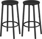 HOOBRO Bar Stools, Set of 2 Bar Chairs, Kitchen Round Height Stools with Footrest, Breakfast Bar Stools, Sturdy Steel Frame, for Dining Room, Kitchen, Party, Easy Assembly, Rustic Brown BK03BY01N1