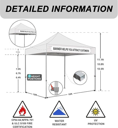 Eurmax USA Standard 10x10ft Patio Pop Up Canopy Tent - Image 2