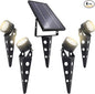 Solar Outdoor Spotlight Legacy 50X 4PK, Garden Landscape Yard Pathway Light, IP65 Waterproof, Warm White LED, Black Finish