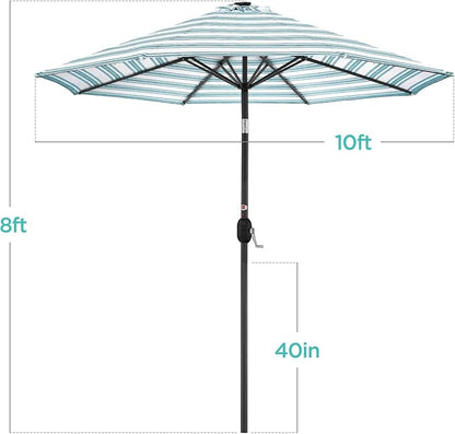 Best Choice Products 10ft Solar Polyester LED Lighted Patio Umbrella w/Tilt Adjustment and UV-Resistant Fabric