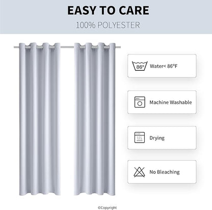 Outdoor Indoor Curtains W52 x L132 for Patio - Weather-resistant Window Panels Privacy Protect Grommet Top Thermal Insulated Home Curtain for Porch Pergola Lawn Garden Hot Tub Area (2 Panels)