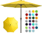 JEAREY 9FT Outdoor Patio Umbrella Outdoor Table Umbrella with Push Button Tilt and Crank, Market Umbrella 8 Sturdy Ribs UV Protection Waterproof for Garden, Deck, Backyard, Pool (Yellow)