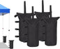 4 Pack Sand Bags for Canopy, Pop up Canopy Tent Weights SandBags for Outdoor Use - Black Without Sand