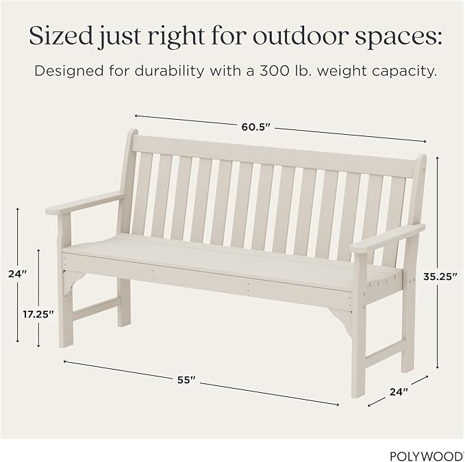 POLYWOOD Vineyard 60-Inch Bench, Sand