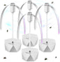 Fly Fans for Tables, Fly Repellent Fan Outdoor Indoor Keep Flies Away, Repellent Fans for Tables with Holographic Blades for Picnic, Party, Restaurant, Kitchen, and BBQ, 4 Pack Silver