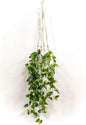 Comtelek 2 Packs Fake Hanging Plant with Pots for Home Decor Artificial Hanging Basket Plants Macrame Plant Hanger with Faux Vines Greenery for Bedroom Bathroom Room Wall Boho Decor Indoor Outdoor