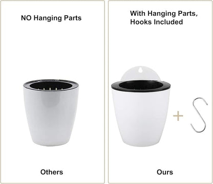 Homend 7 Pack Self Watering Hanging Planters, L Size, Suitable for Indoor or Outdoor Use, Durable and Great for Gifting