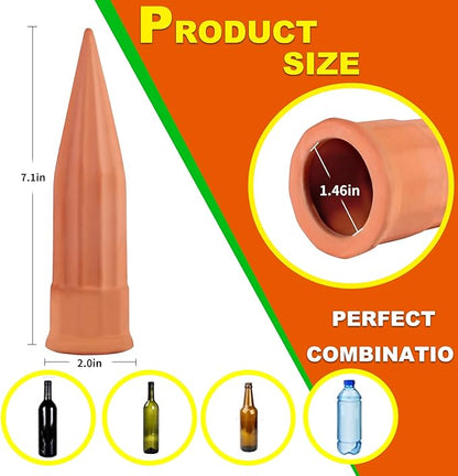 Plant Self-Watering Stakes-15 Pack Terracotta Automatic Plant Waterer Devices Auto-Water Irrigation System for Indoor/Outdoor Plants