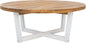 SAFAVIEH Outdoor Collection Leo Natural/White Solid Wood Round Coffee Table
