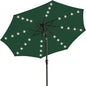 JEAREY Upgrade 9FT LED Lighted Patio Umbrella, Solar Outdoor Umbrella, Tilt Table Umbrella for Pool, Deck & Yard(Dark Green)