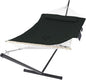 SUNCREAT Patio Portable Hammock with Stand, Outdoor Double Hammock with Stand Included, Gray Green Drops