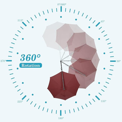 HOTEEL10x10ft Patio Umbrella Cantilever Umbrellas - Upgrade and Intensify - 360 Rotation and 5 Angles Adjustment - Aluminum Offset Pool Umbrella Outdoor Umbrellas for Patio Garden Pool