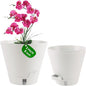 Self-Watering-Pots-for-Indoor-Plants, 8 Inch Flower Pots for Indoor Plants, 3 Pack Plastic Planters with Drainage Holes and Saucers