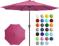 JEAREY 9FT Outdoor Patio Umbrella Outdoor Table Umbrella with Push Button Tilt and Crank, Market Umbrella 8 Sturdy Ribs UV Protection Waterproof for Garden, Deck, Backyard, Pool (Rose Pink)