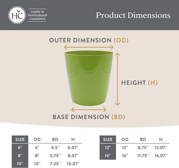 The HC Companies Aria Round Self-Watering Pot - Lightweight Plastic Planter for Herbs & More - Durable Plant Pots for Indoor Plants & Outdoor Plants (12" Sapphire Blue, Pack of 2)