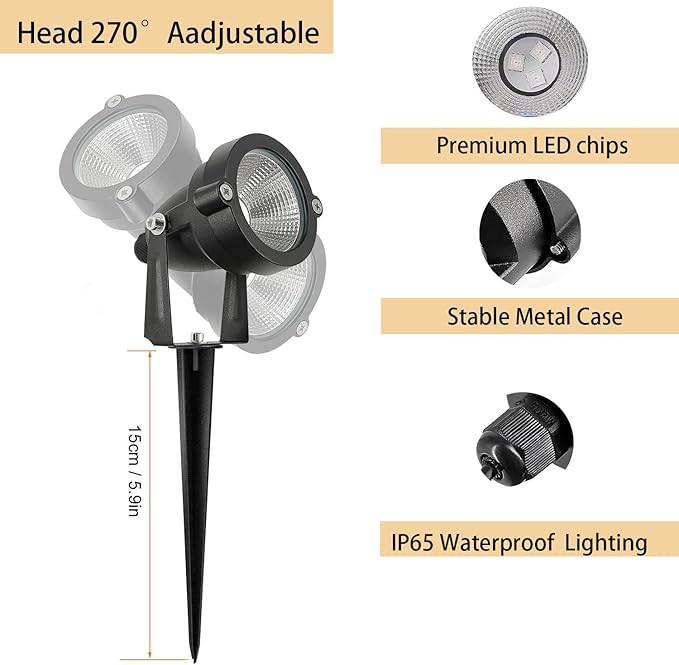 RGB Hallowmas Outdoor SpotLights with Timer(4/6/8H), 10W Metal case Color Changing Spot Light Outdoor Garden Yard Lawn Landscape Spot Lights IP65 Waterproof, 1 Lights