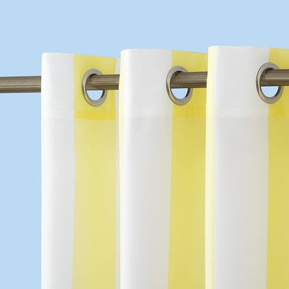 Sun Zero Valencia Cabana Stripe Indoor/Outdoor UV Protectant Energy Efficient Grommet Curtain Panel