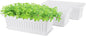 GREANER Rectangle Plastic Flower Boxes, 3 Pack Large Long Planter 16.9x7.48 Inch Morden Thicken Vegetable Plant Pot with Tray for Garden, Kitchen, Window, Office, Balcony, Outdoor Indoor Use - White
