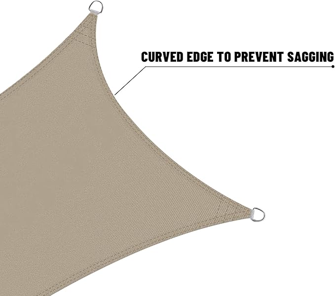 LOVE STORY Triangle 9'x9'x9' Waterproof Sun Shade Sail Canopy UV Block for Outdoor Patio Backyard Carport,Taupe(We Make Custom Size)