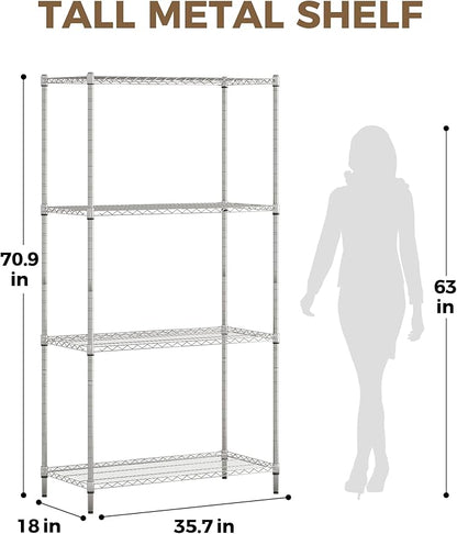 Large Plant Shelf Indoor Plant Stand Outdoor 4 Tier for Plants Heavy Duty 3000lbs Plant Rack Storage Shelves Adjustable Tall Plant Holder for Balcony Garden Patio