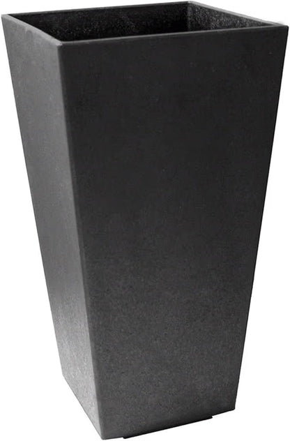 Tierra Verde 2-Pack Indoor & Outdoor Self-Watering Square Planters, Medium, Sonata, Black - Planter Containers for Plants and Flowers - Gardening and Landscaping Accessories