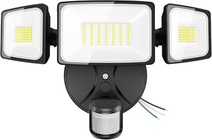 Onforu 75W LED Flood Light Motion Sensor Outdoor, 7000lm Dusk to Dawn Flood Light, Security Light with Three Head, IP65 Waterproof Exterior Floodlight, 6500k Wall Light for Entryway Stairs Yard Garage