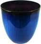 Gardener Select (EPR15-204) Large Egg Shaped Planter - Modern Indoor & Outdoor Decorative Flower Pot/Box (15 Inch, Blue Flower)