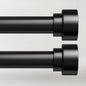 2 Pack Curtain Rods for Windows 66 to 120, 1 Inch Black Adjustable Heavy Duty Extra Long Curtain Rod with End Caps, Modern Indoor Outdoor Window Drapery Rods for Patio Bedroom, Size 32"-120"