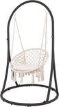 Hammock Chairs with Stand, 330 lb Capacity, Beige Polycotton Hanging Chair