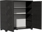 ZZM Indoor/Outdoor Storage Cabinet Waterproof, 34"x15"x34" Plastic Outdoor Storage Box for Garden Balcony Bathroom, All Weather Outdoor Storage Clearance, DIY Usage, with 2 Shelf (Black)