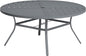VICLLAX Round Patio Table with Adjustable Umbrella Hole for 8, All Weather Metal Outdoor Dining Table for Lawn Garden, 59.8" Outdoor Coffee Table, Grey Tabletop