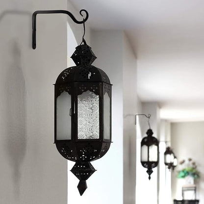 2 Pack 6 Inch Plant Hanger Indoor Outdoor, Hanging Plant Bracket Wall Hooks Decorative Plant Hangers, Bird Feeders, Wind Chimes, Plant Baskets, Black