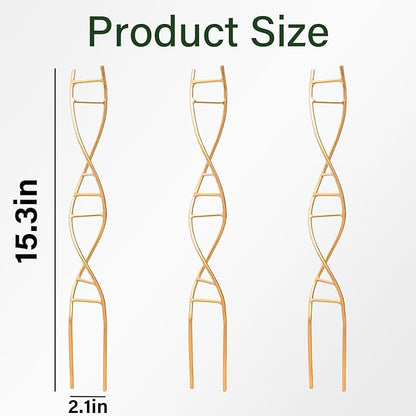 3PCS DNA Plant Trellis Indoor and Outdoor - Lightweight Metal Trellis for Potted Plants, Hoya & Pothos Climbing Support, Artistic Geometric Design, Durable & Easy Installation