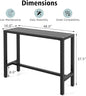 Dining Table 48 Inch Metal Counter Height Bar Table, Black