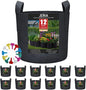 JERIA 12-Pack 5 Gallon Grow Bags, 300G Thickened Nonwoven Garden Pots,Heavy Duty Fabric Pots with Reinforced Handles