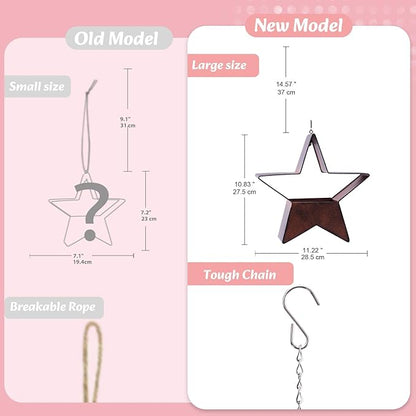 Metal Plant Hangers Indoor and Outdoor for Mom Women Her Wife Garden Lovers Birthday - Star Shape Hanging Planters for Window Wall Living Room Office Decor(Rustic)