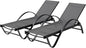 Shintenchi Patio Chaise Lounge Set of 2, Pool Chaise Lounge with Arm,Outdoor Lounge Chair with 5 Adjustable Backrest,Sunbathing Recliner,Beach Chair,Pool Chairs,Dark Grey